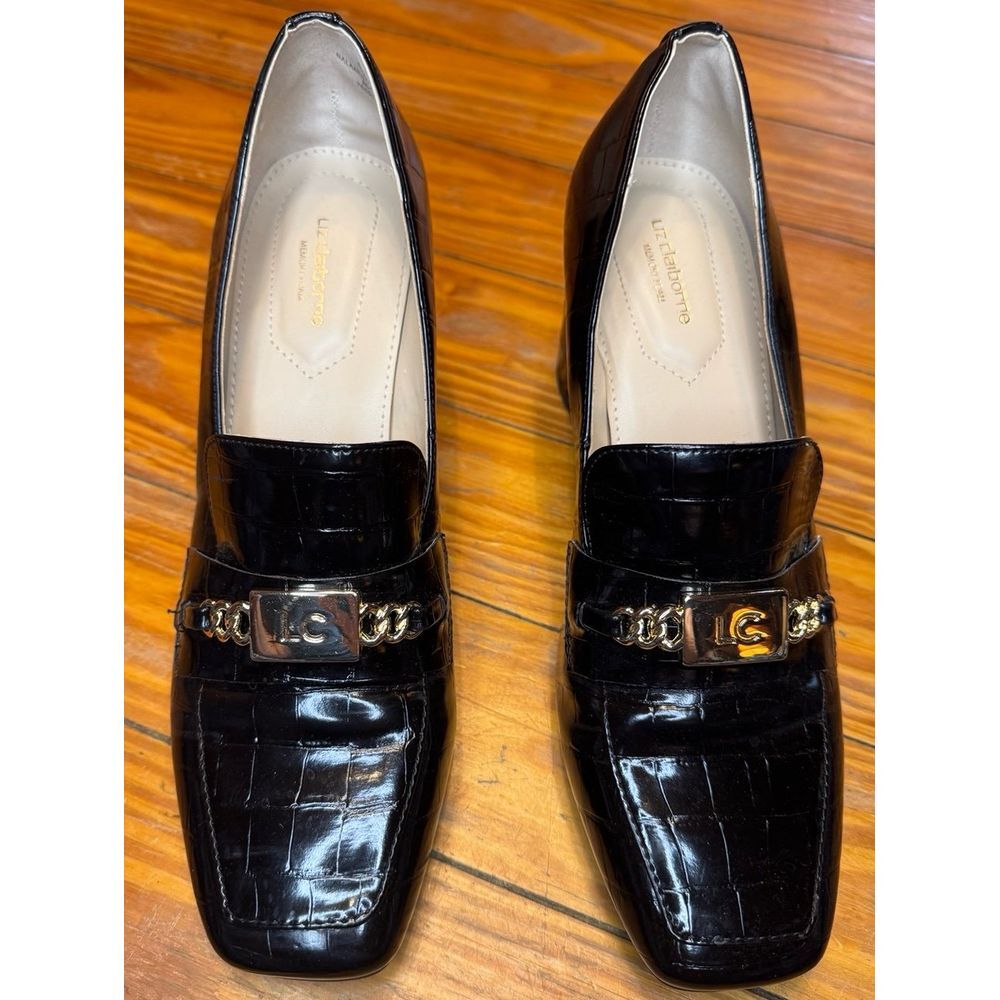Liz Claiborne Melba Crocodile Leather Block Heels Size 8.5 M - Picture 2 of 11
